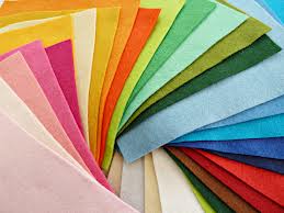 Brightly colored decorative needled felt