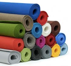 Rolls of decorative felt